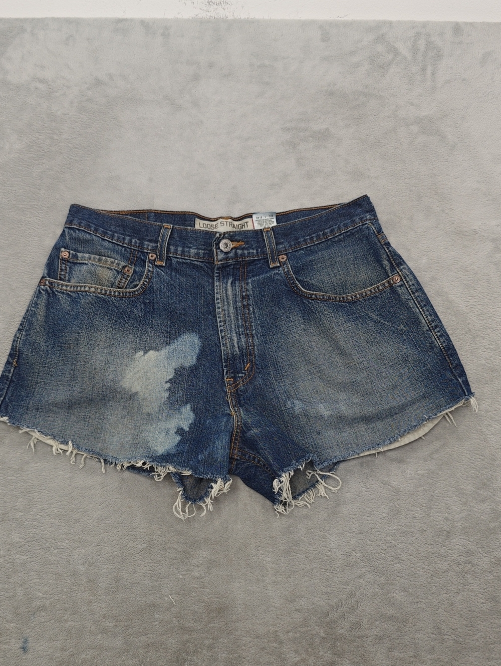 Levi's Blue Distressed Cutoff Denim Shorts 32